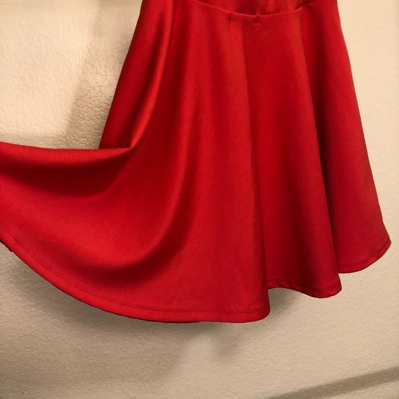 Dna Couture Red-Orange A-lne Skirt Small - Picture 3 of 4